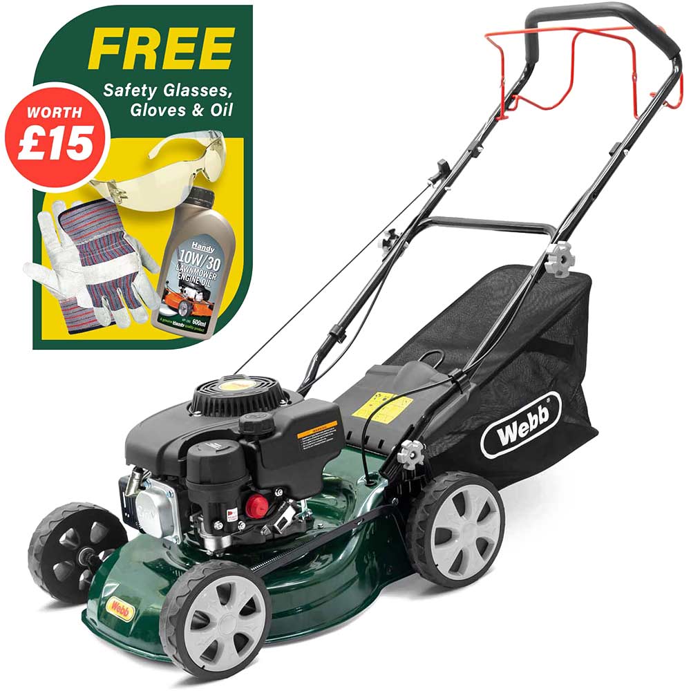 Webb WER410SP Classic Self Propelled Petrol Rotary Lawnmower 410mm