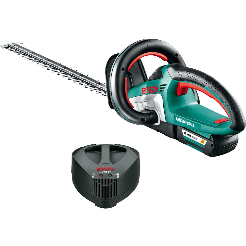 Bosch AHS 54-20 LI Cordless 36v Hedge Trimmer 540mm Blade Length + 1 Lithium Ion Battery Plus FREE Protective Glasses, Clippings Sheet & Spray Worth £22.97