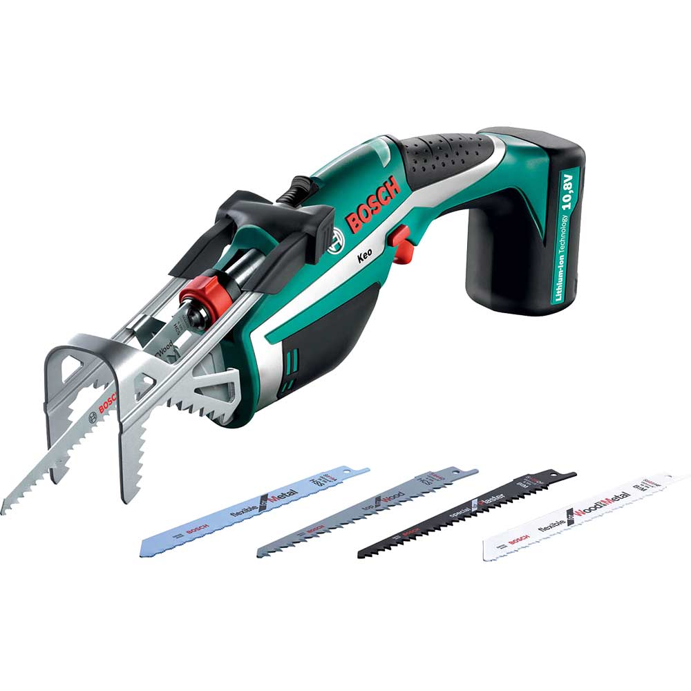 Bosch KEO 10.8v Cordless Reciprocating Garden Pruning Kit Saw with Integral Lithium Ion Battery 1.3ah