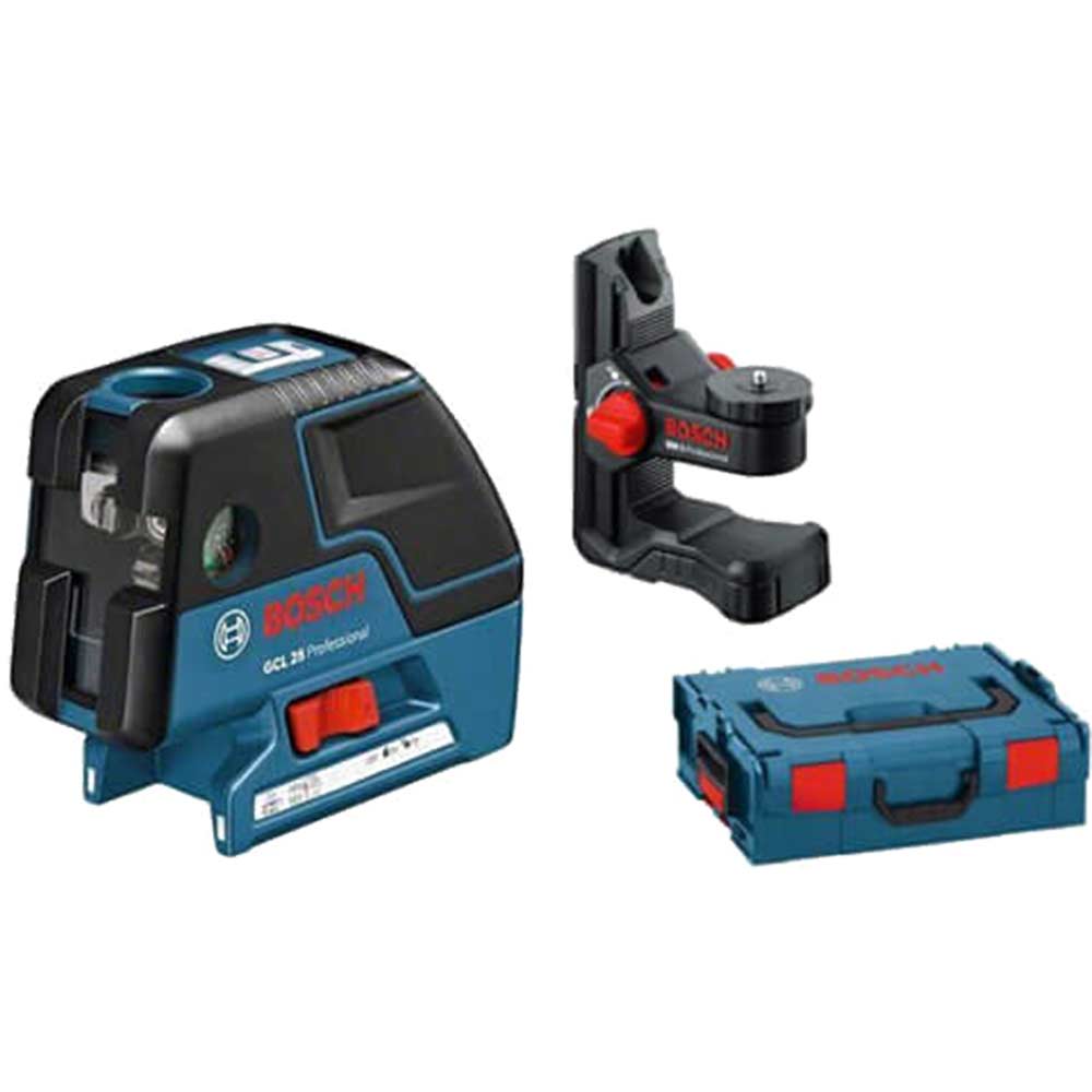 Image of Bosch GCL25 Cross Line With 5 Point Laser in One Device + BM1 Wall Mount + L-Boxx