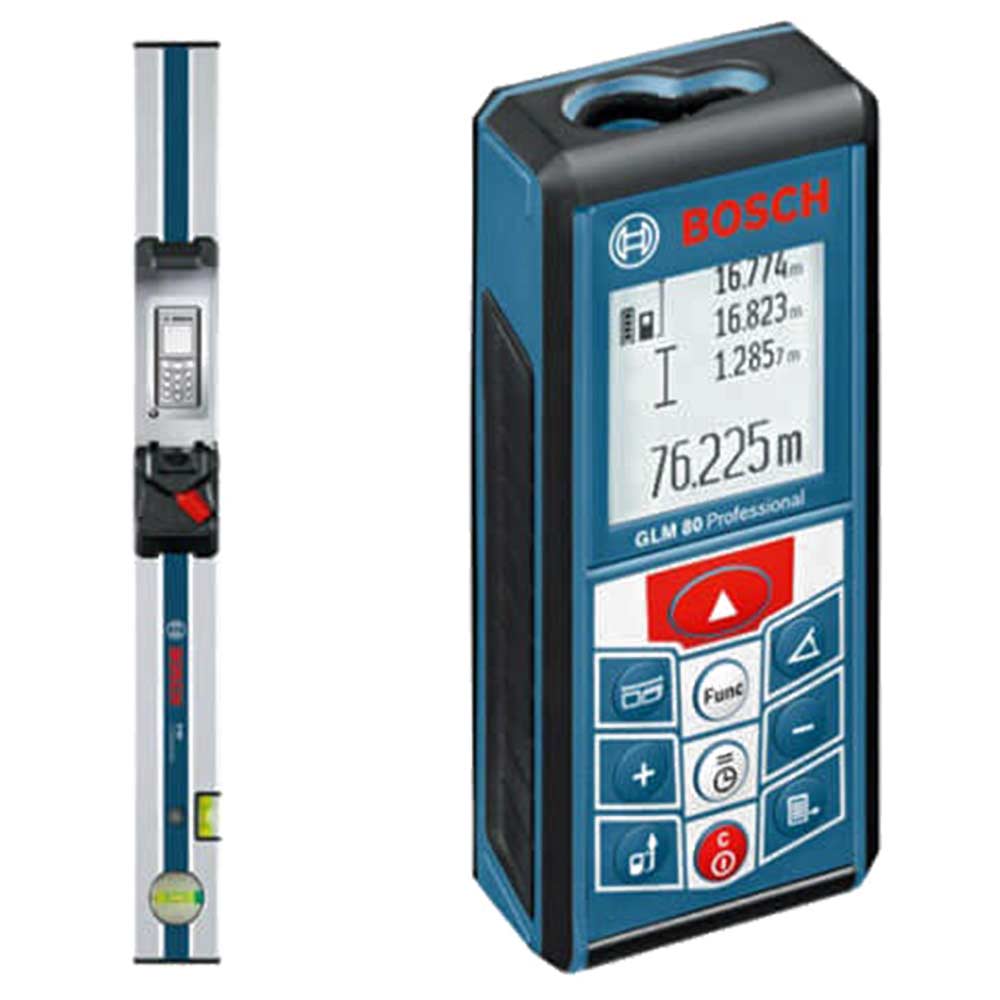 Bosch GLM 80 Laser Distance Measure 80 Metre Range Metric & Imperial with Inclinometer Function & R6