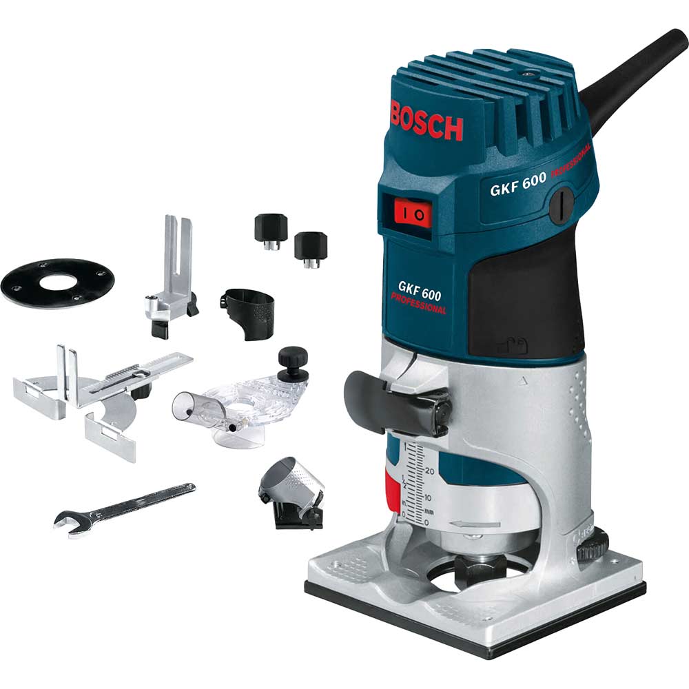 Image of Bosch GKF 600 1/4&quot; Palm Router Kit 600w 240v