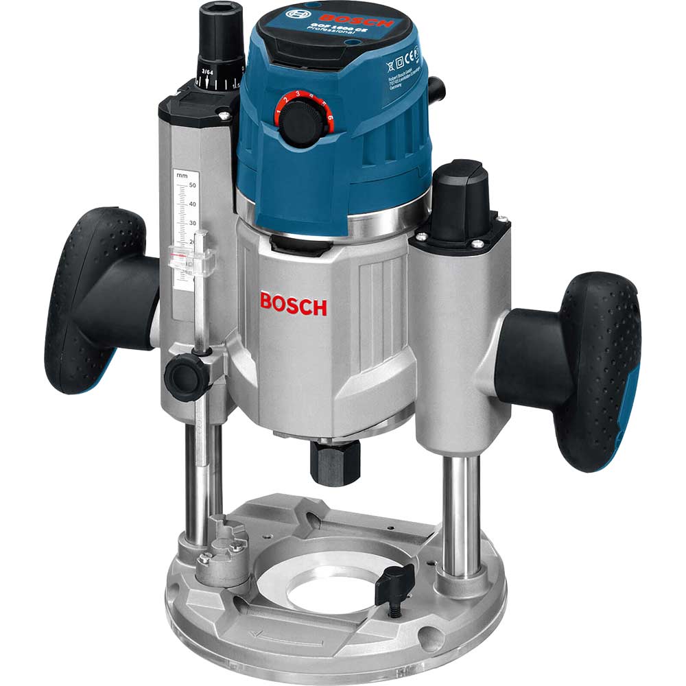 Image of Bosch GOF 1600 CE Electric Plunge Router with Collets & L Boxx 1600w 110v