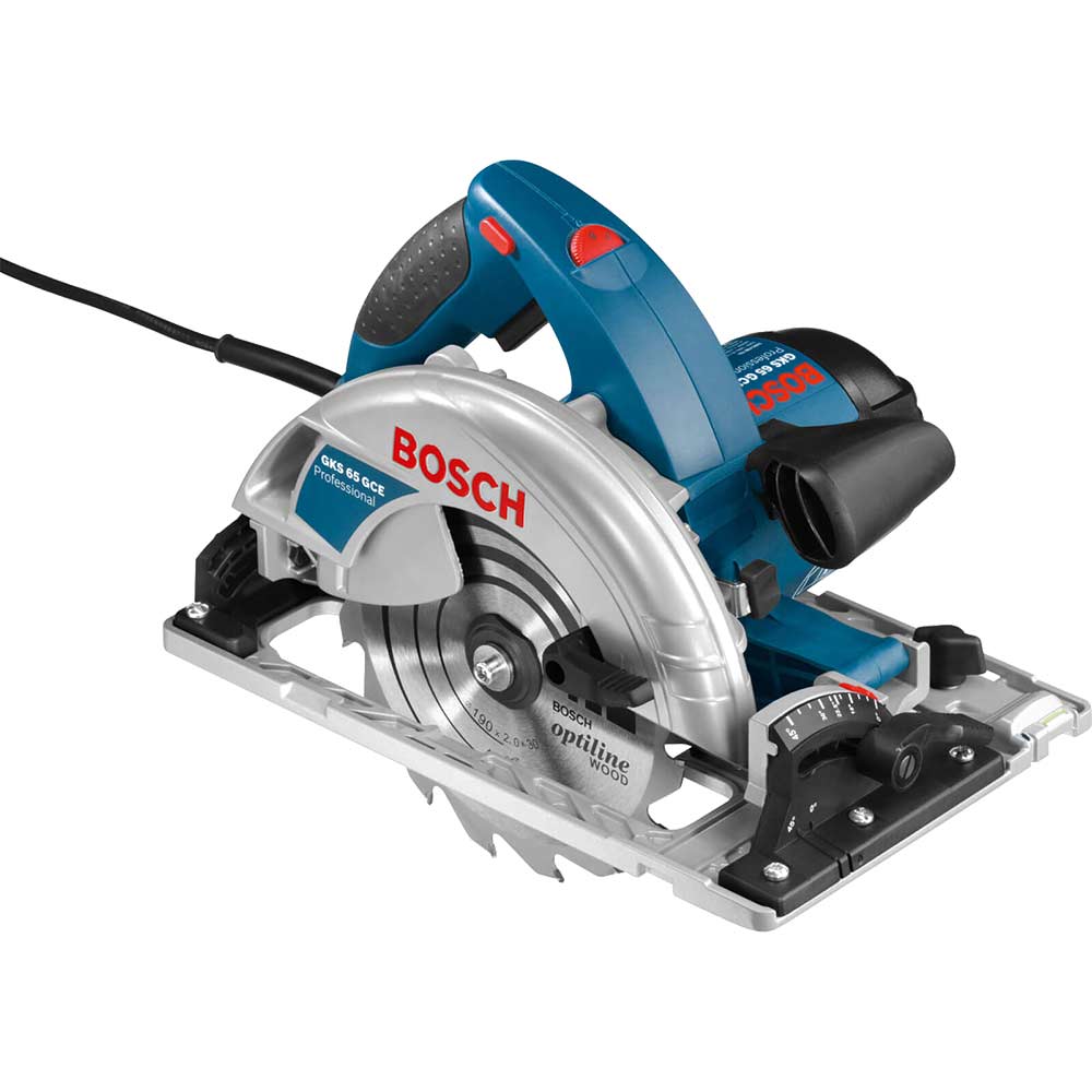 Image of Bosch GKS 65 GCE Electric Circular Saw 190mm Blade 1800w 240v + L Boxx