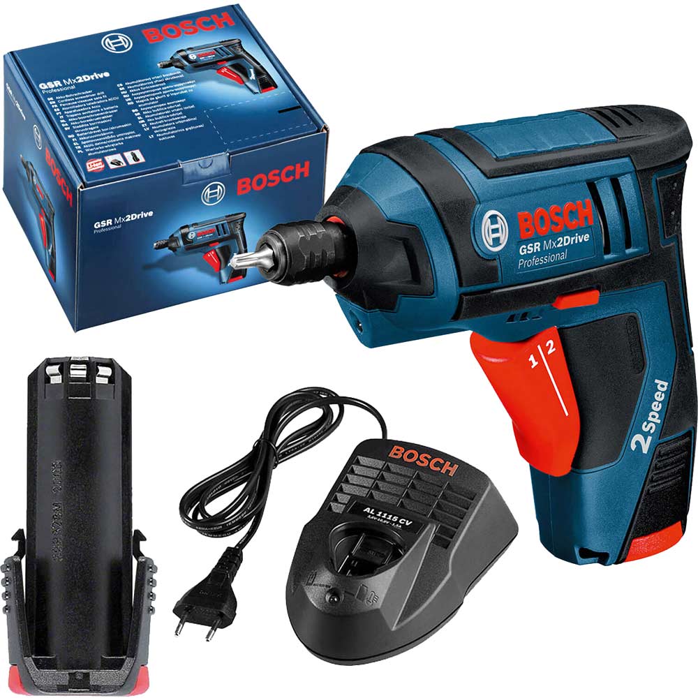 Bosch GSR 3.6 V-LI Mx2Drive Cordless 2 Speed Screwdriver with 2 Lithium Ion Batteries 1.3ah