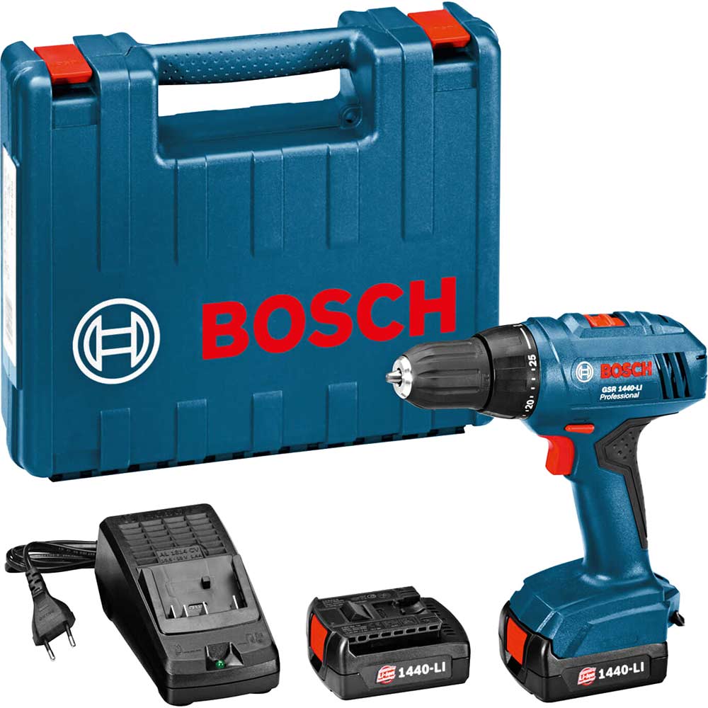 Image of Bosch GSR 1440-LI 14.4v Cordless Drill Driver with 2 Lithium Ion Batteries 1.5ah