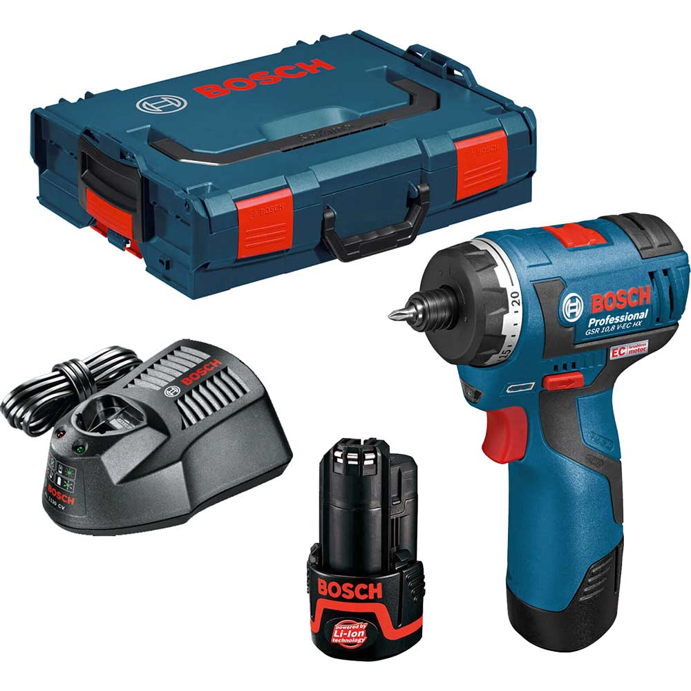 Image of Bosch GSR 10.8 V-EC HX 10.8v Cordless 2 Speed Brushless Drill Driver with L Boxx & 2 Lithium Ion Batteries 2ah
