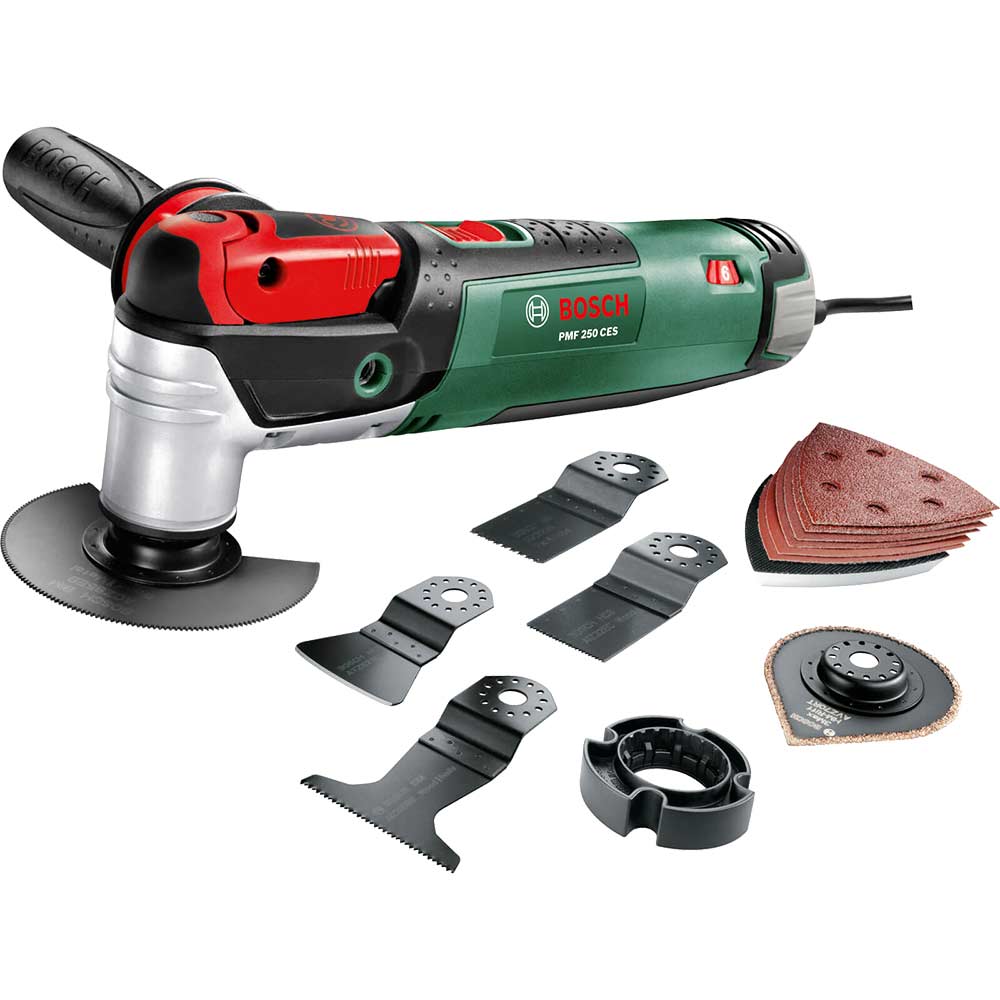 Image of Bosch PMF 250 CES SET All Rounder 3 In 1 Multi Tool Cuts - Saws - Sands 250w 240v