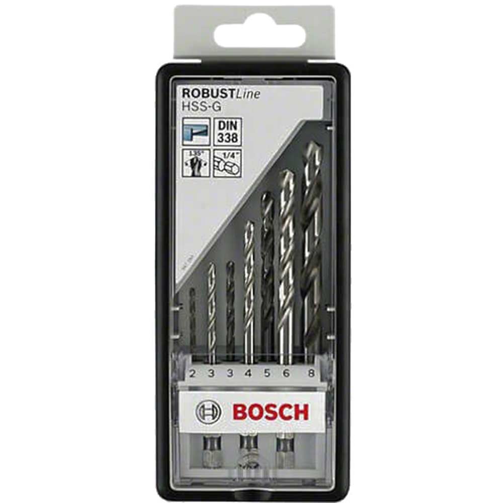 Bosch 5 Piece HSS-G Metal Drill Bit Set in Robust Line Case 2 - 8mm