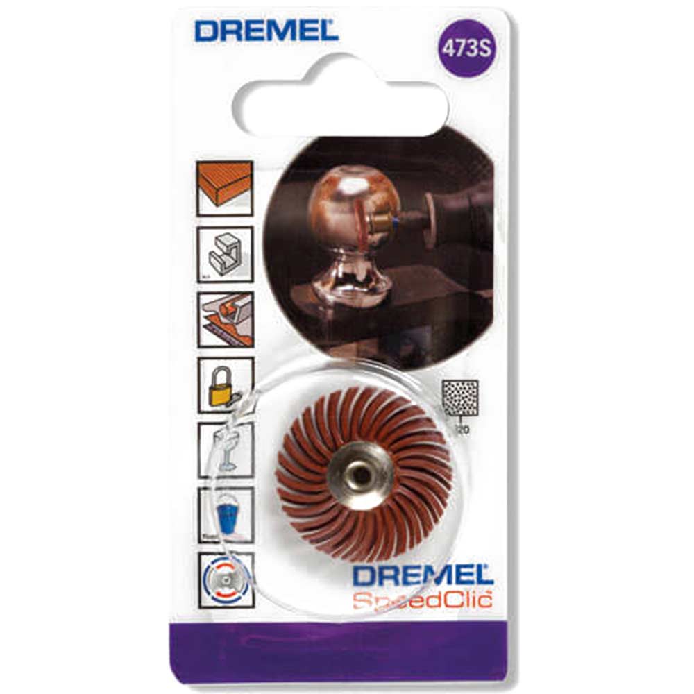 Image of Dremel 471S EZ SpeedClic 25mm Detail Abrasive Brush Coarse 220 Grit for Dremel Rotary Multi Tools