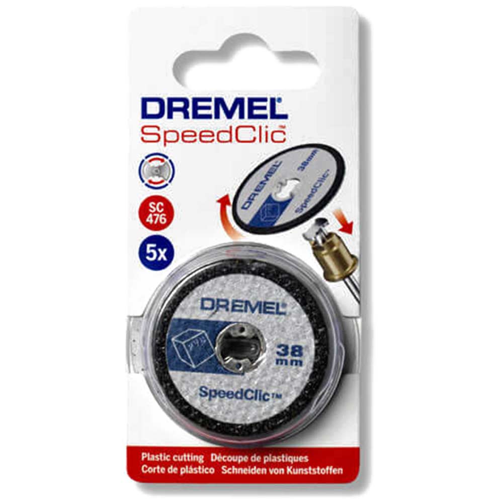 Image of Dremel SC476 EZ SpeedClic 38mm Plastic Cutting Wheel Pack of 5 for Dremel Rotary Multi Tools