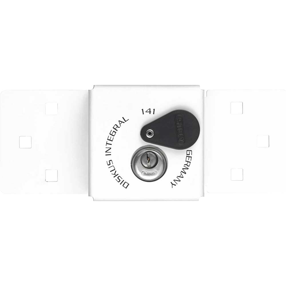 Image of Abus 141 Series White Integral Van & Shed Hasp with 26/70 Diskus Padlock