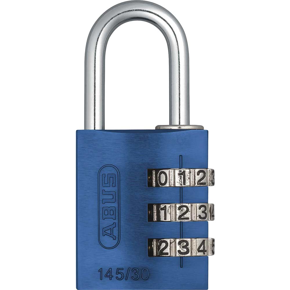 Image of Abus 30mm 145 Series 3 Digit Combination Aluminium Padlock Blue