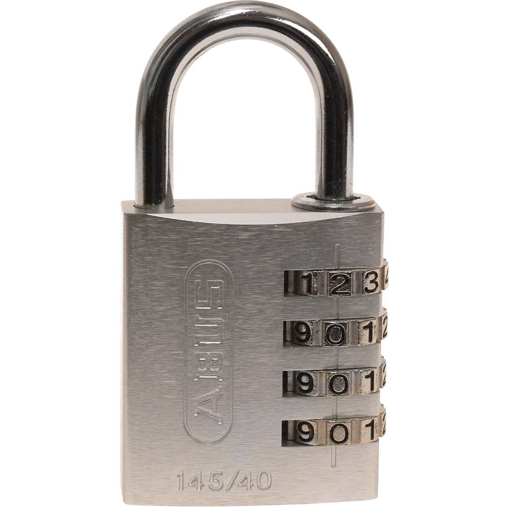 Image of Abus 40mm 145 Series 4 Digit Combination Aluminium Padlock Silver
