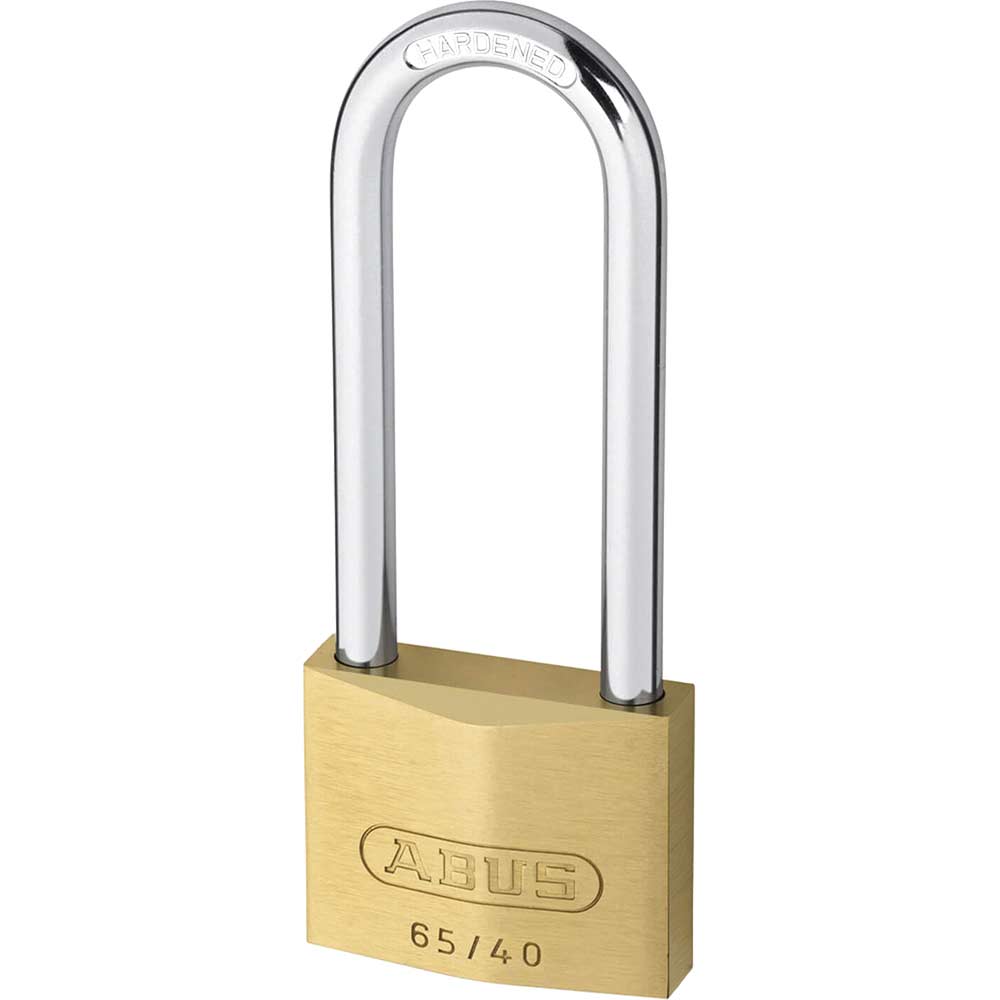 Image of Abus 40mm 65 Series Compact Brass Padlock With 63mm Long Shackle Keyed Alike To Suite 6405