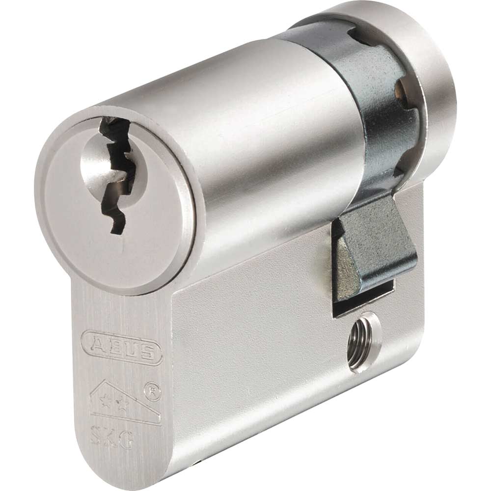 Image of ABUS E60NP Nickel Plated Euro Half Cylinder Lock 10 x 50mm