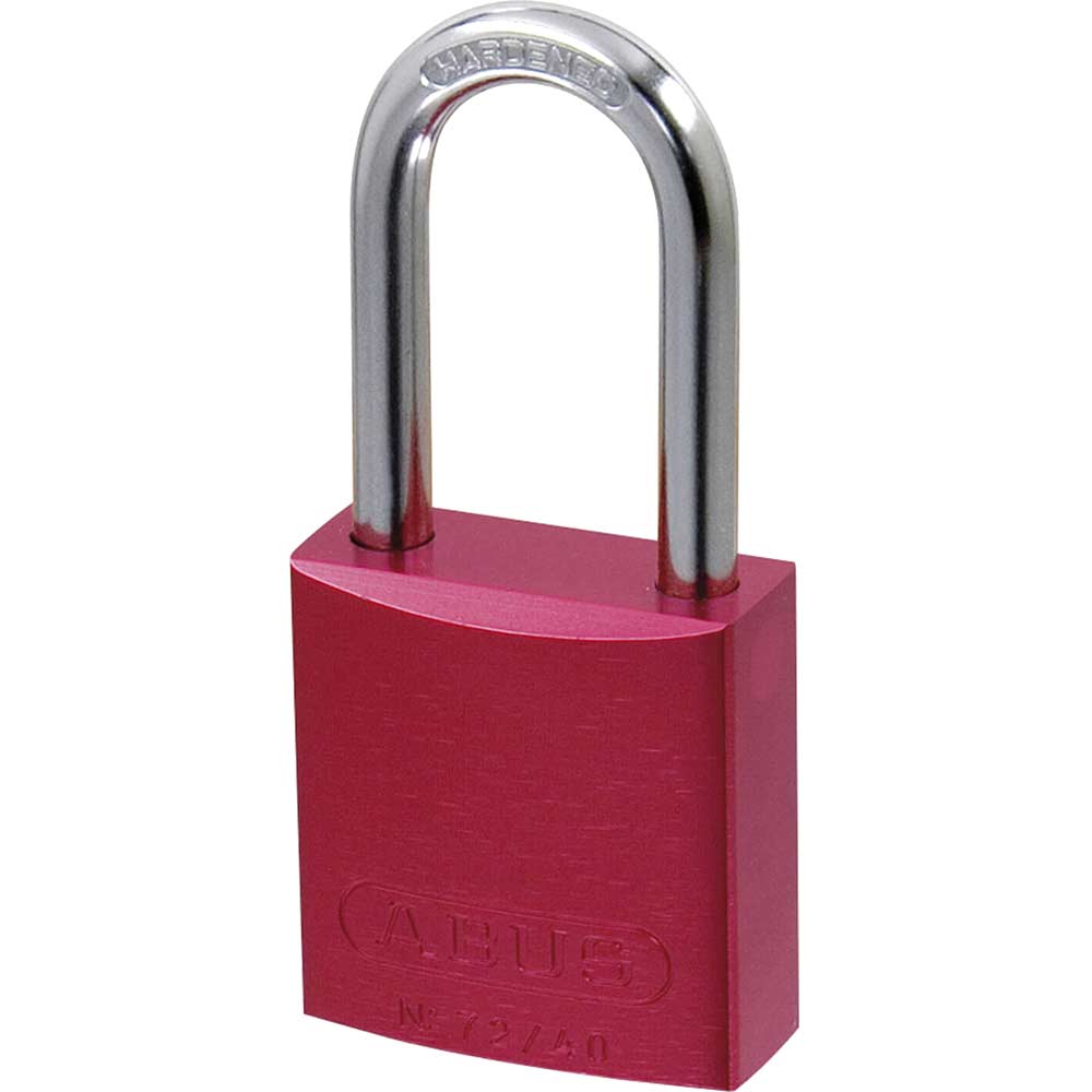 Image of Abus 40mm 72 Series Aluminium Padlock Red with 40mm Long Shackle Keyed Alike to Suite TT0216262