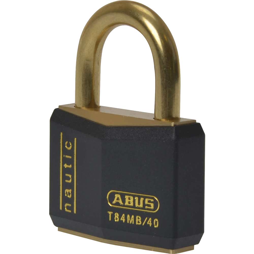 Abus 40mm Black T84 Inox Series Brass Padlock Pack of 2 Keyed Alike
