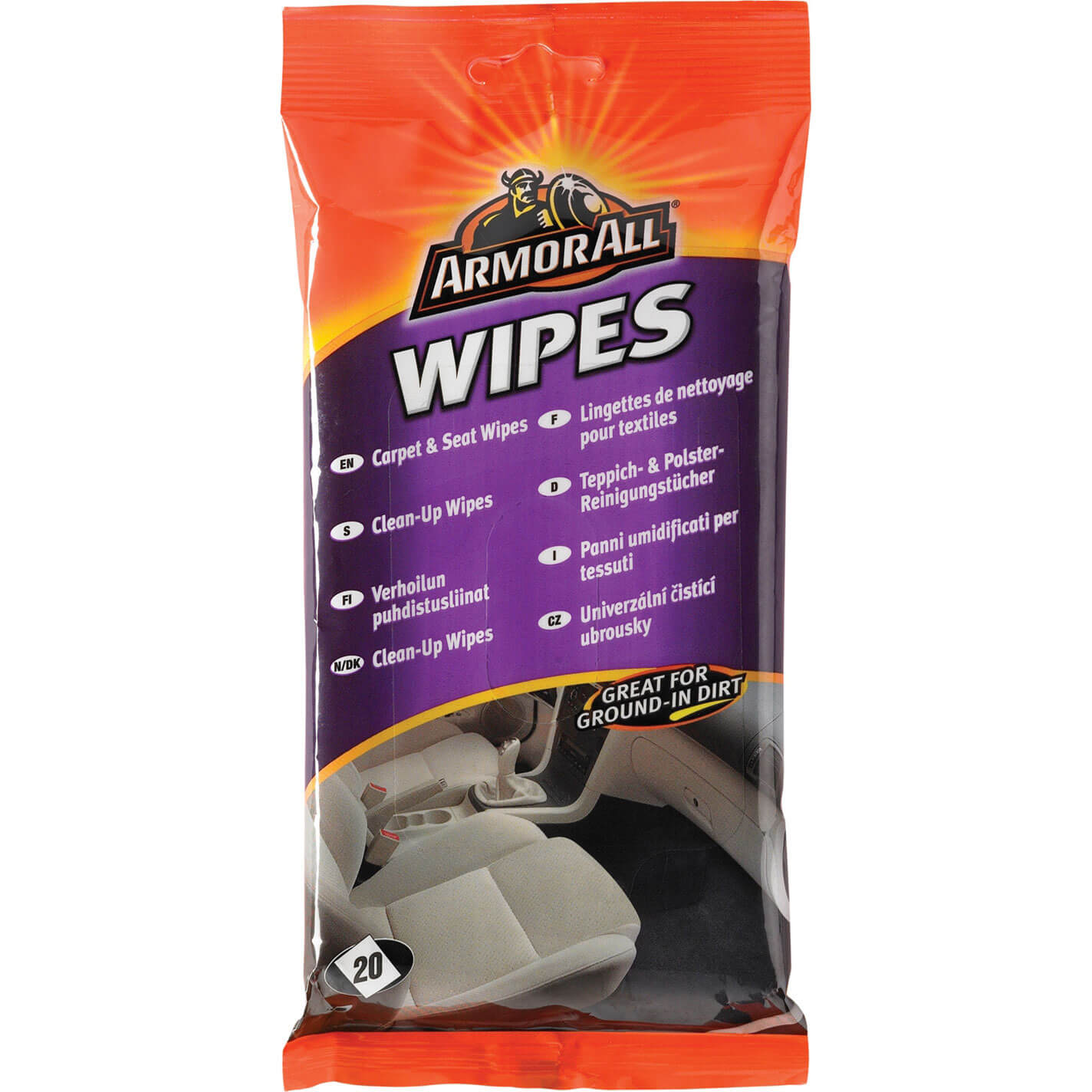 Armorall Carpet & Seat Wipes Pouch Pack of 20