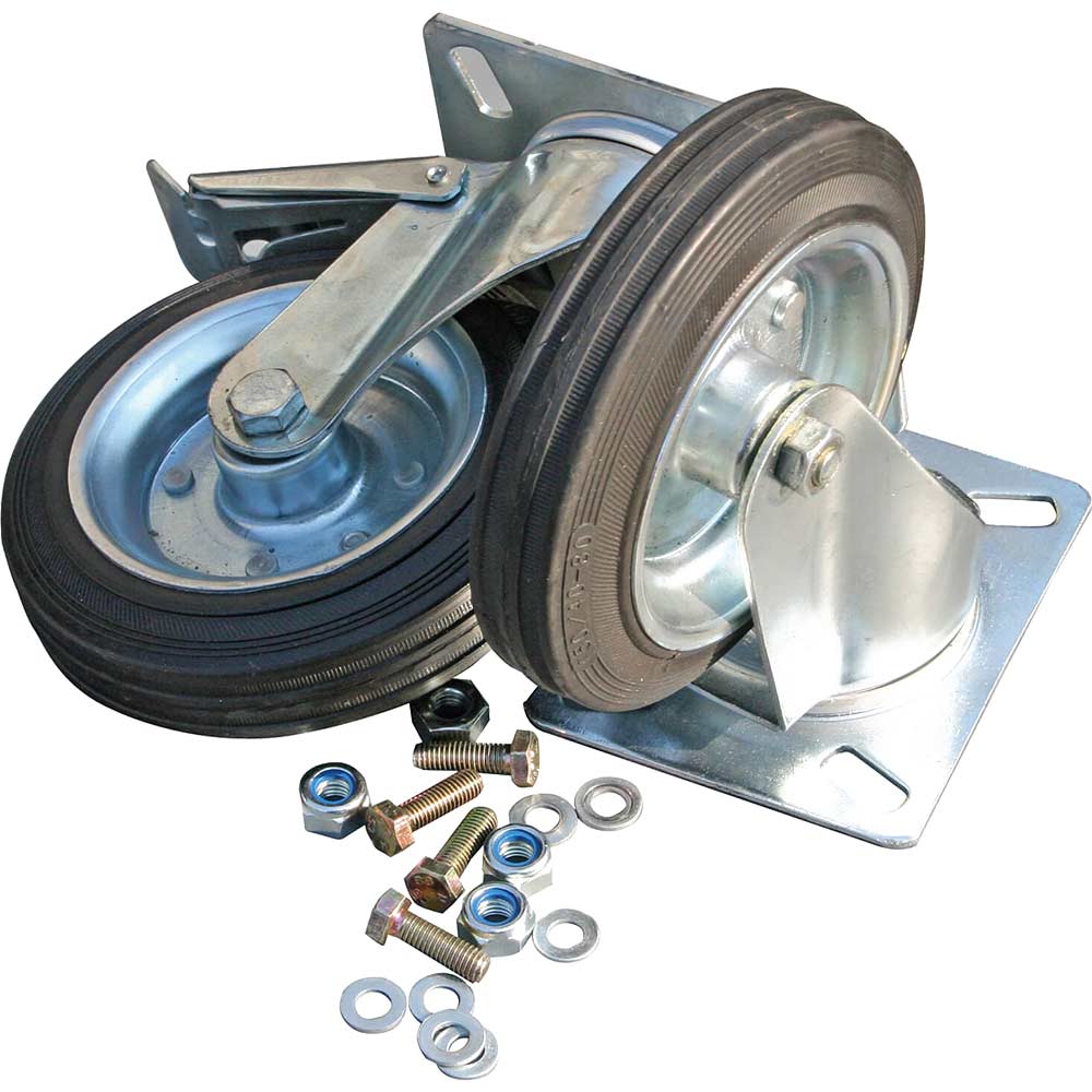 Armogard 4 Heavy Duty Rubber Castors 150mm and Fixings to Fit Appropriate Armogard Products
