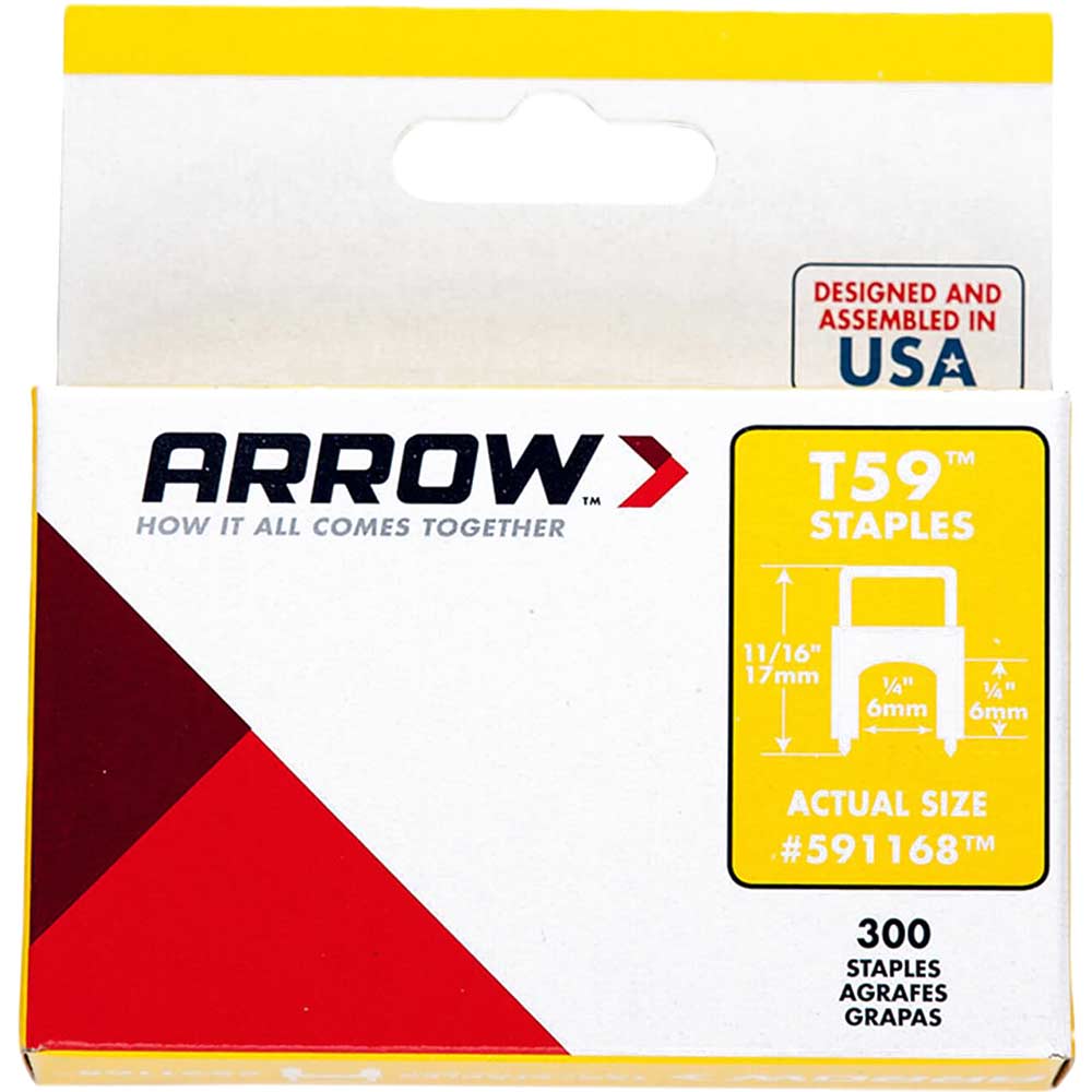 Arrow Insulated Staples (300) 6X6mm Clear