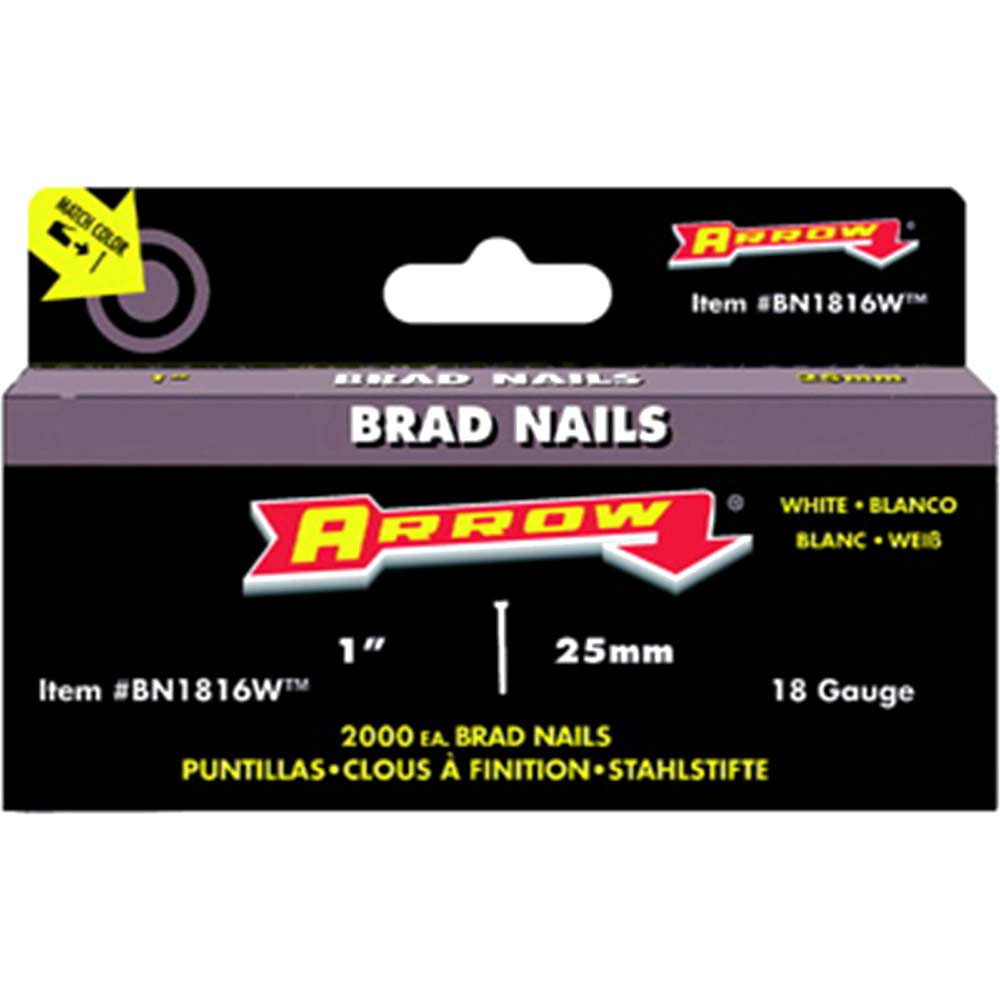 Arrow White Head Brad/Nails (2000) 25mm