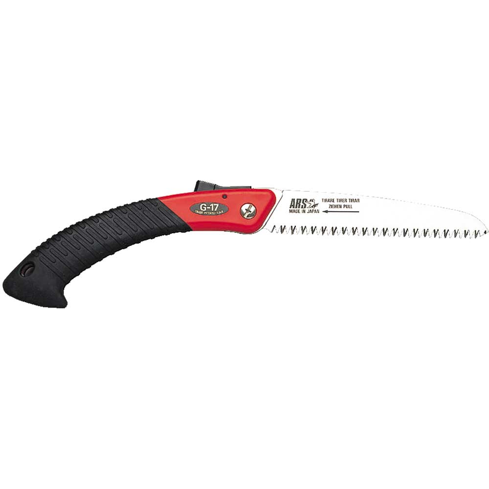 Image of ARS G-17 Folding Pruning Saw with Rubber Grip Handle & 170mm Turbocut Straight Blade Overall 379mm Long