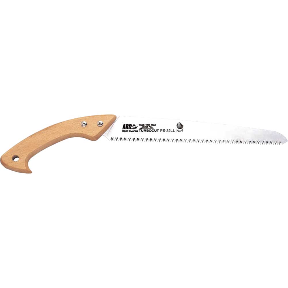 Image of ARS PS-32LL Pruning Saw with Wood Grip Handle & 320mm Turbocut Straight Blade Overall 550mm Long
