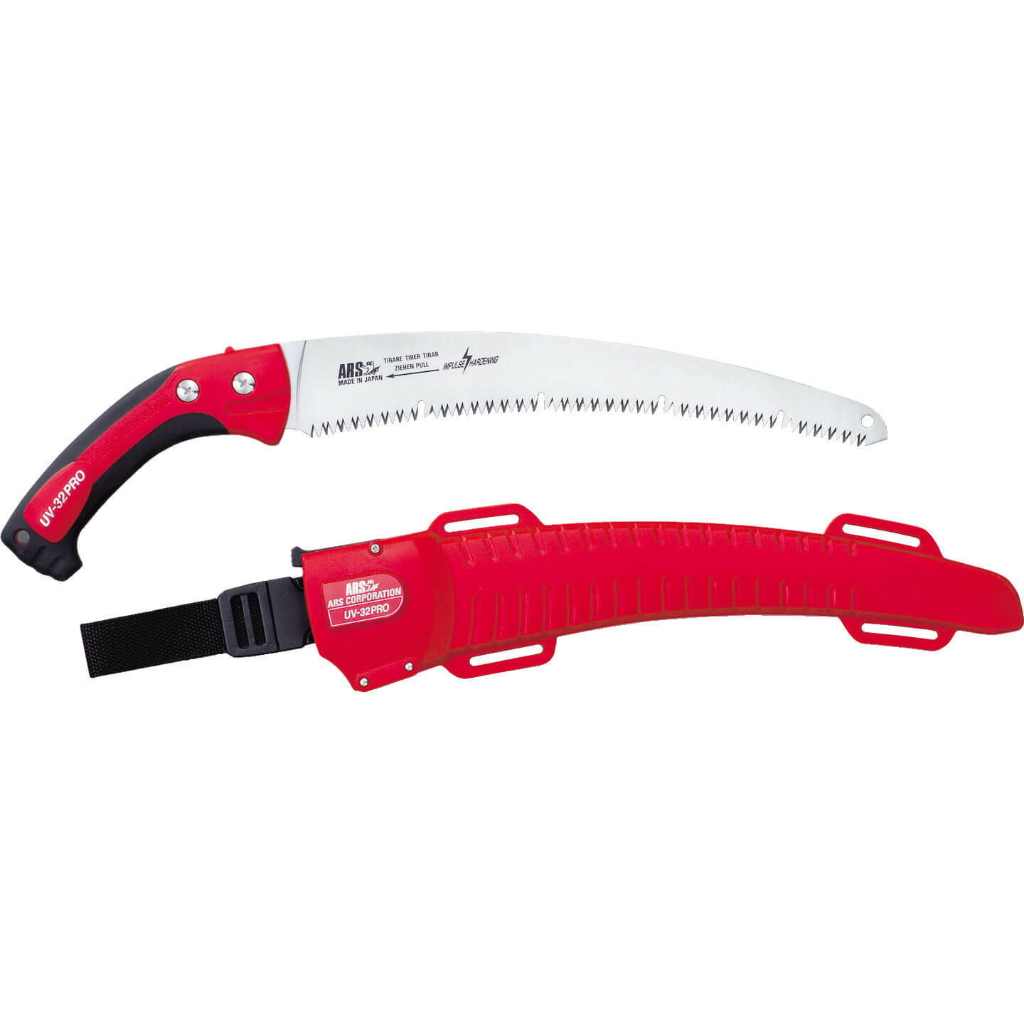 ARS UV-32PRO Pruning Saw with Sheath & 320mm Super Turbocut Curved Blade Overall 480mm Long