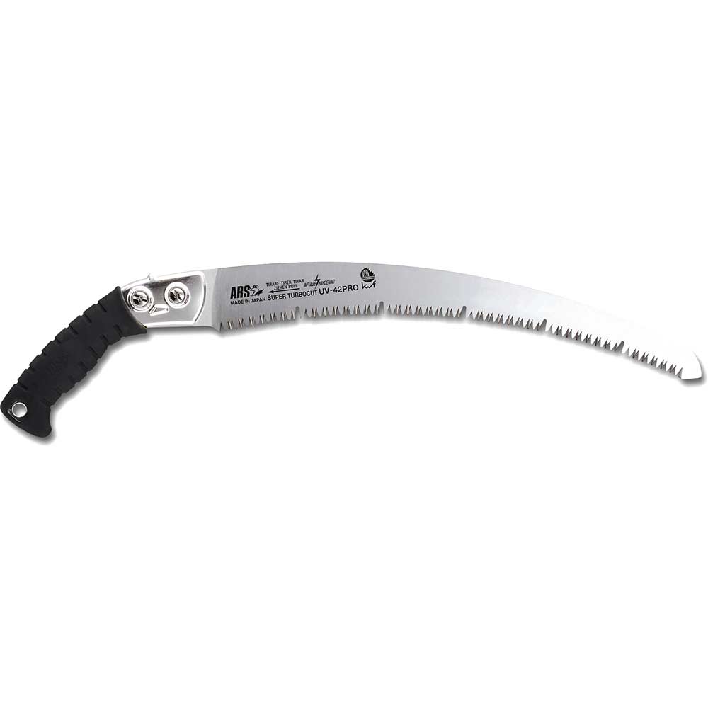 Image of ARS UV-42PRO Pruning Saw with Rubber Grip Handle, Sheath & 420mm Super Turbocut Curved Blade Overall 600mm Long