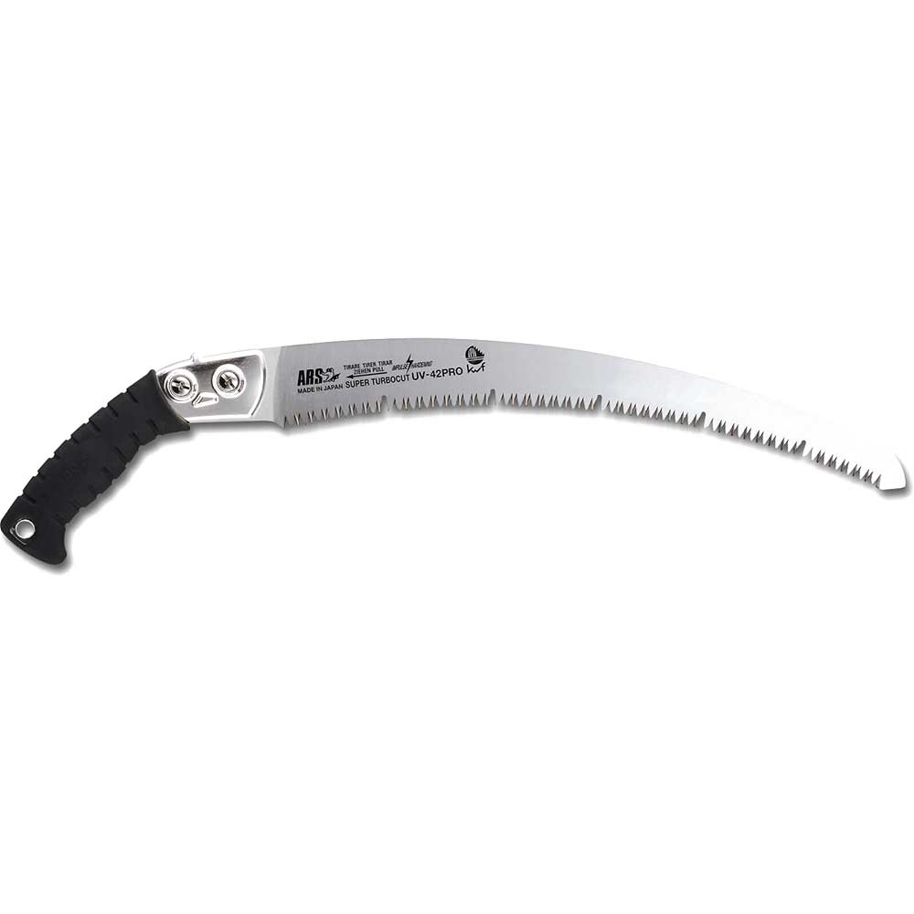 ARS UV-42PRO Pruning Saw with Rubber Grip Handle, Sheath & 420mm Super Turbocut Curved Blade Overall 600mm Long