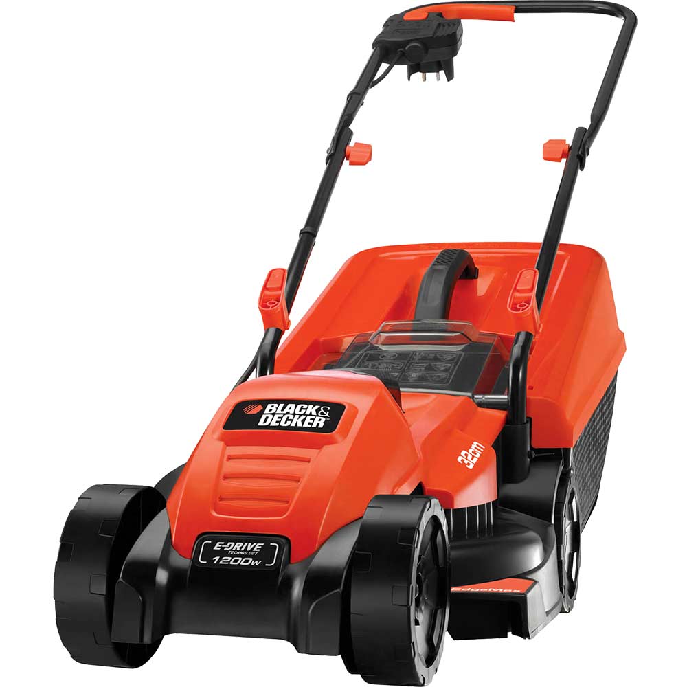 Black & Decker EMAX32S Electric Rotary Lawn Mower 320mm Cut Width 1200w 240v