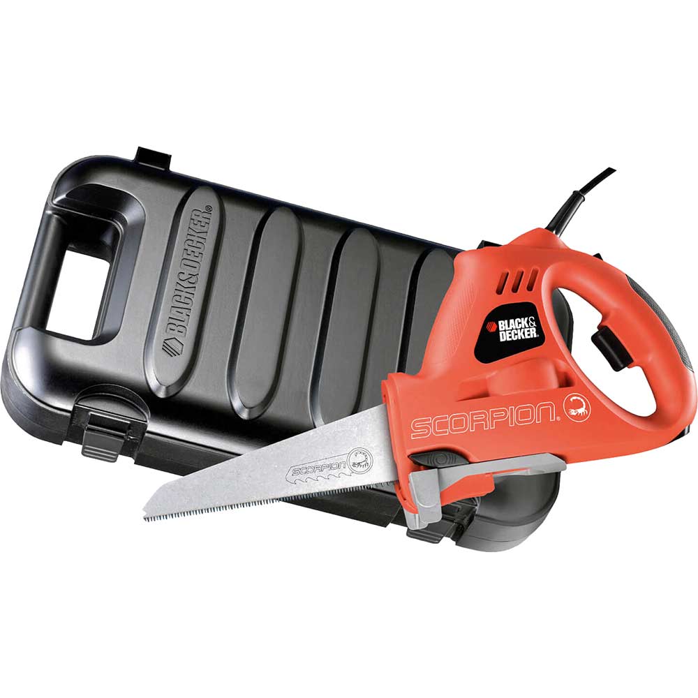 Image of Black & Decker KS890EK Scorpion Saw in Kitbox with 3 Blades 400w 240v