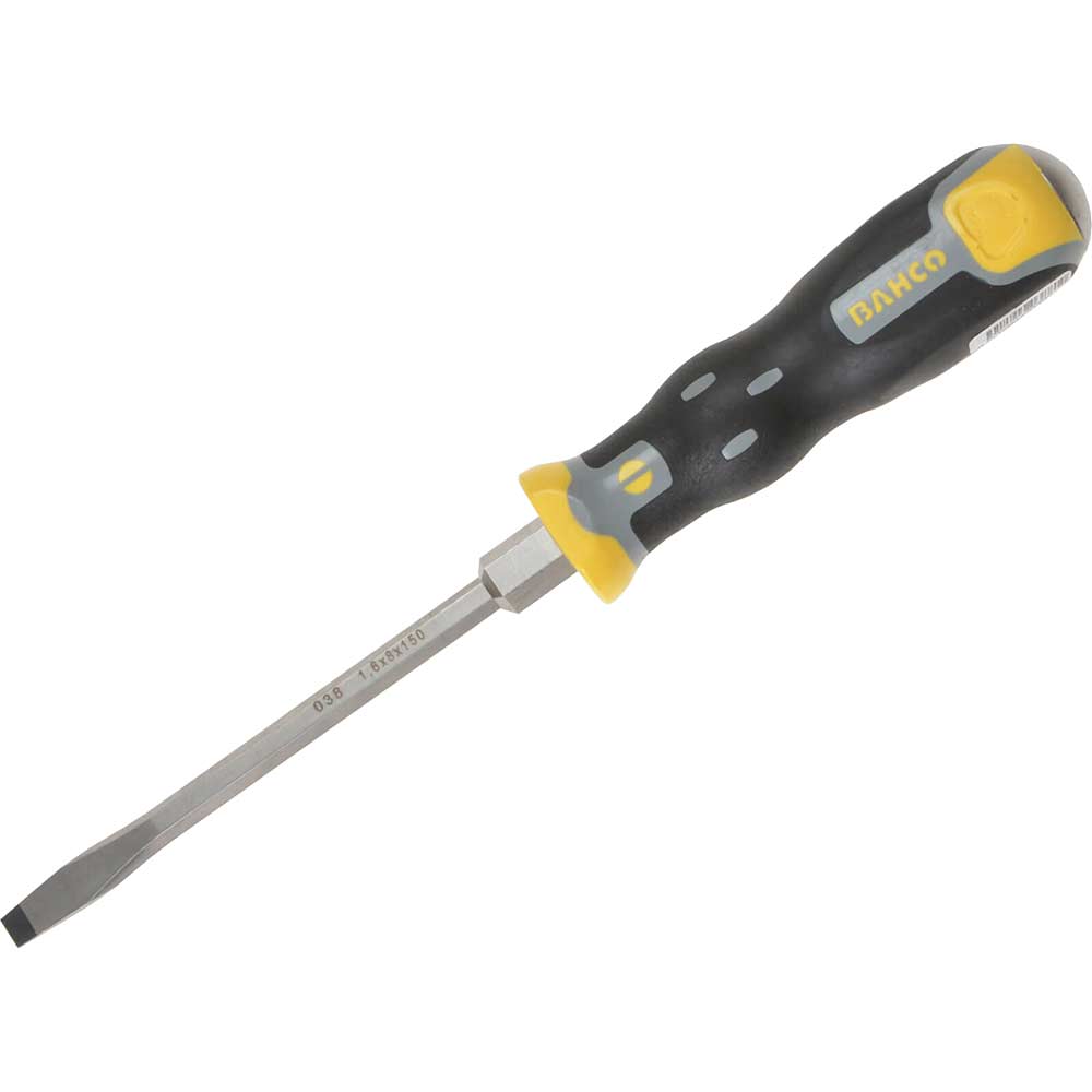 Image of Bahco Tekno+ 5.5 x 100mm Flared Slotted Screwdriver with Through Shank