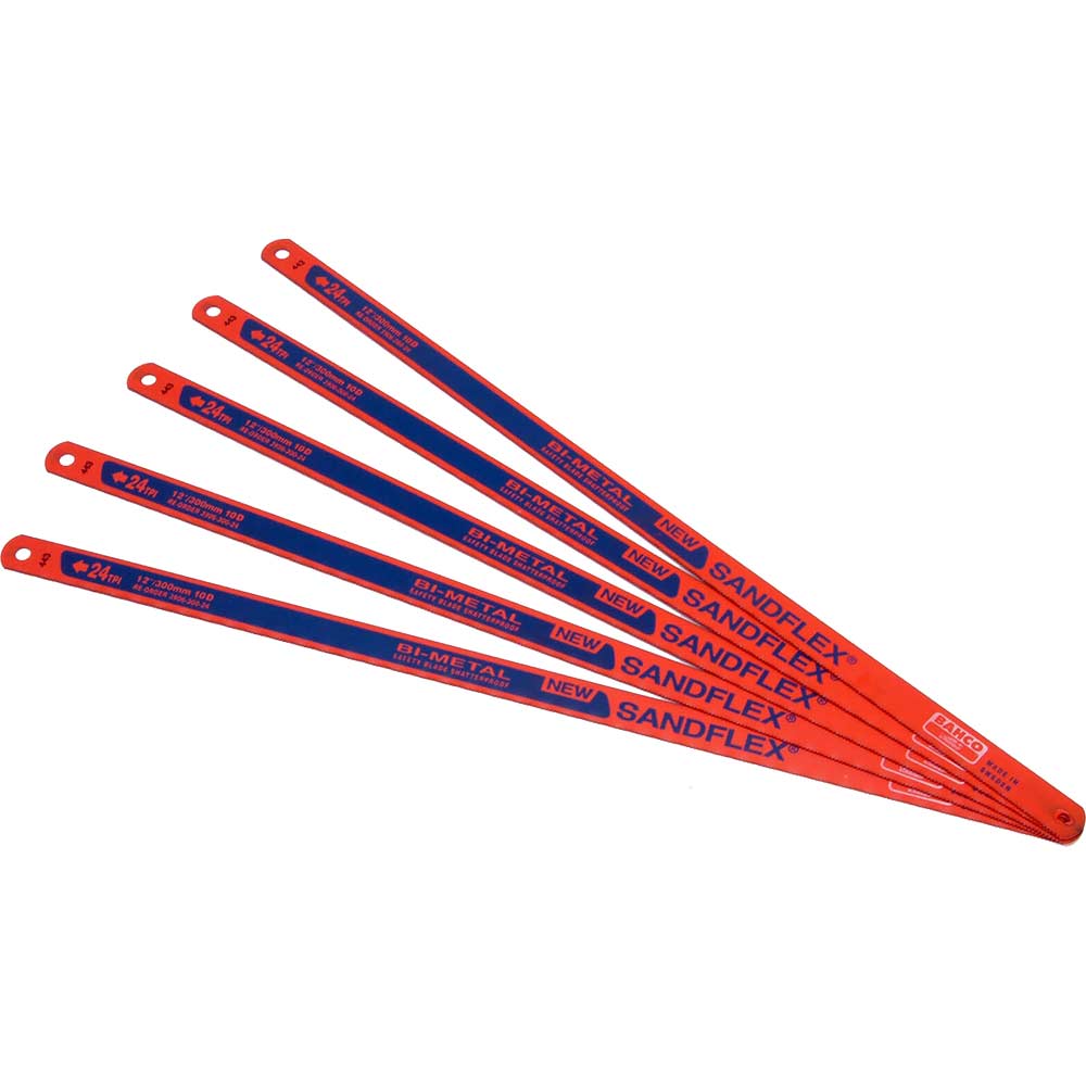 Image of Bahco Sandflex Hacksaw Blades 12&quot; x 24tpi Pack of 5