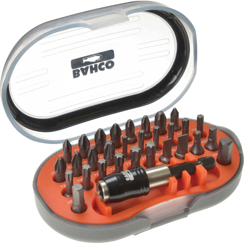 Image of Bahco 31 Piece Driver Bit Set Torx / Phillips / Pozi / Torx / Slotted / Hex