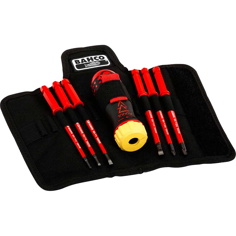 Image of Bahco 6 Piece VDE Insulated 1000v Pozi & Slotted Screwdriver Set