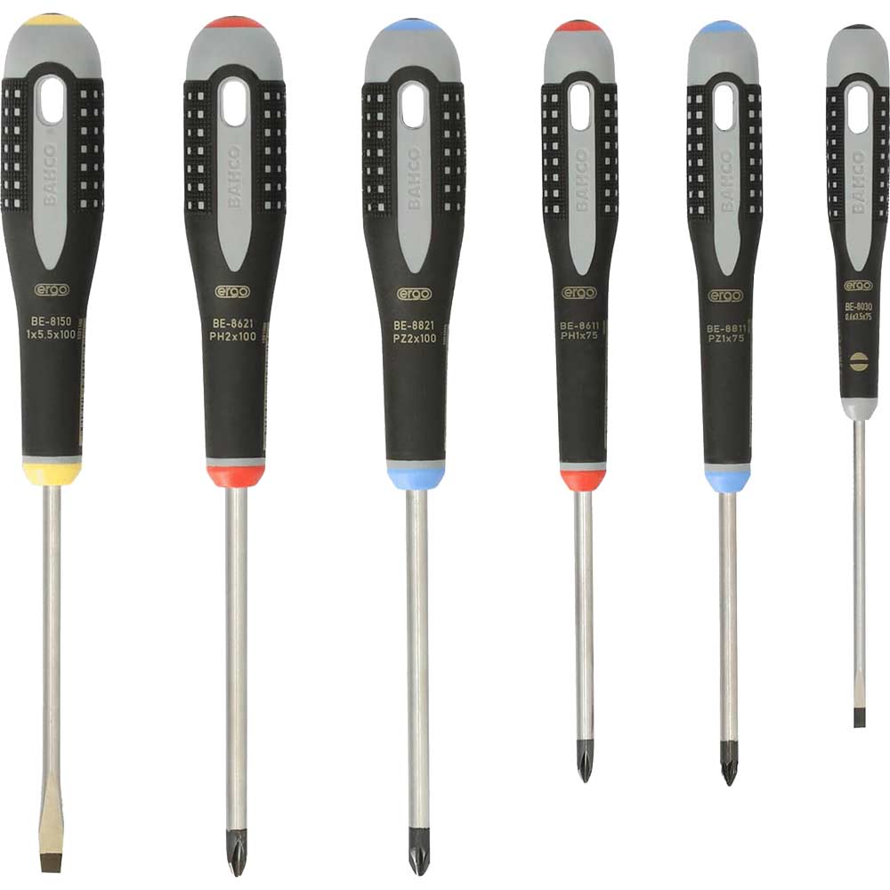 Image of Bahco 6 Piece Ergo Screwdriver Set Slotted / Phillips