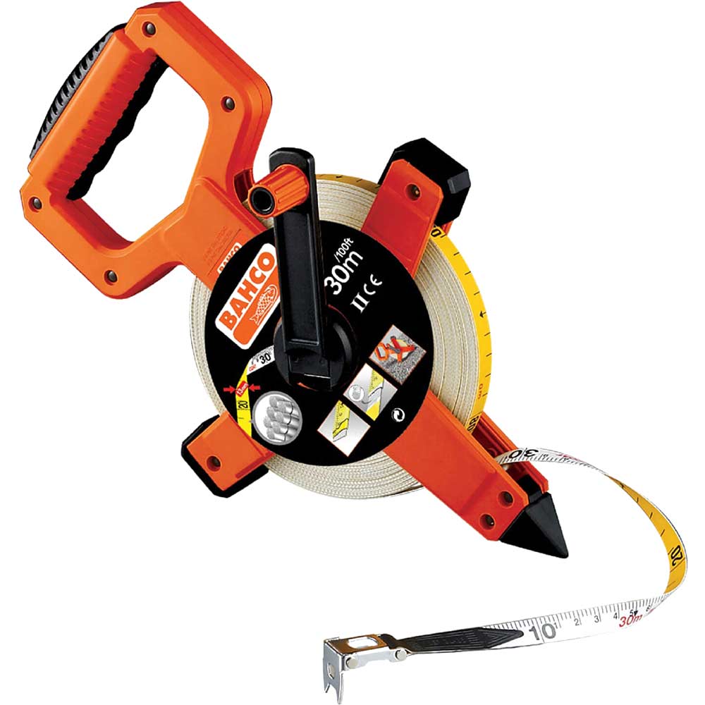 Bahco Open Reel Fibre Glass 50 Metre / 165 Feet Long Tape Measure