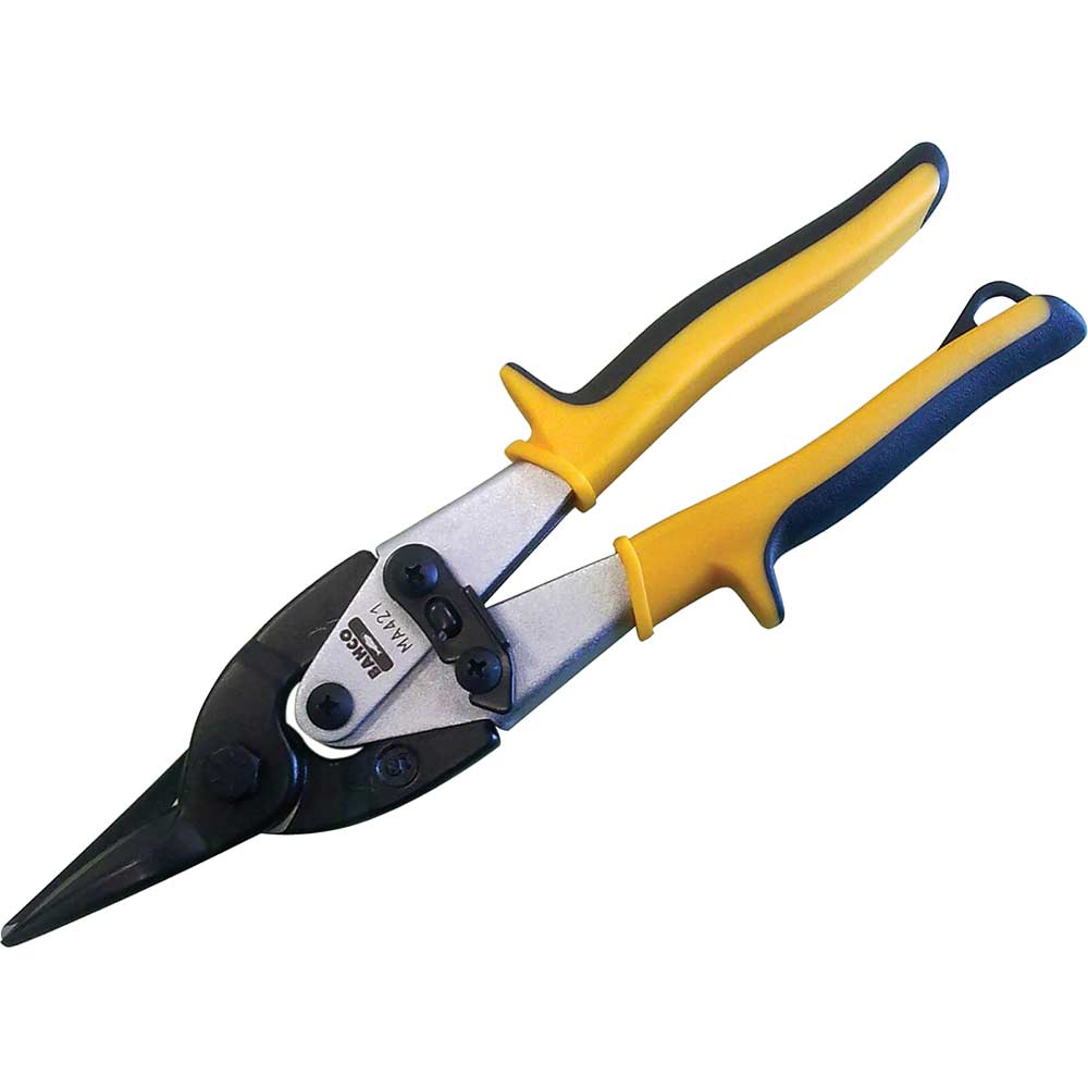 Image of Bahco Straight Cut Aviation Compound Snip Yellow / Blue