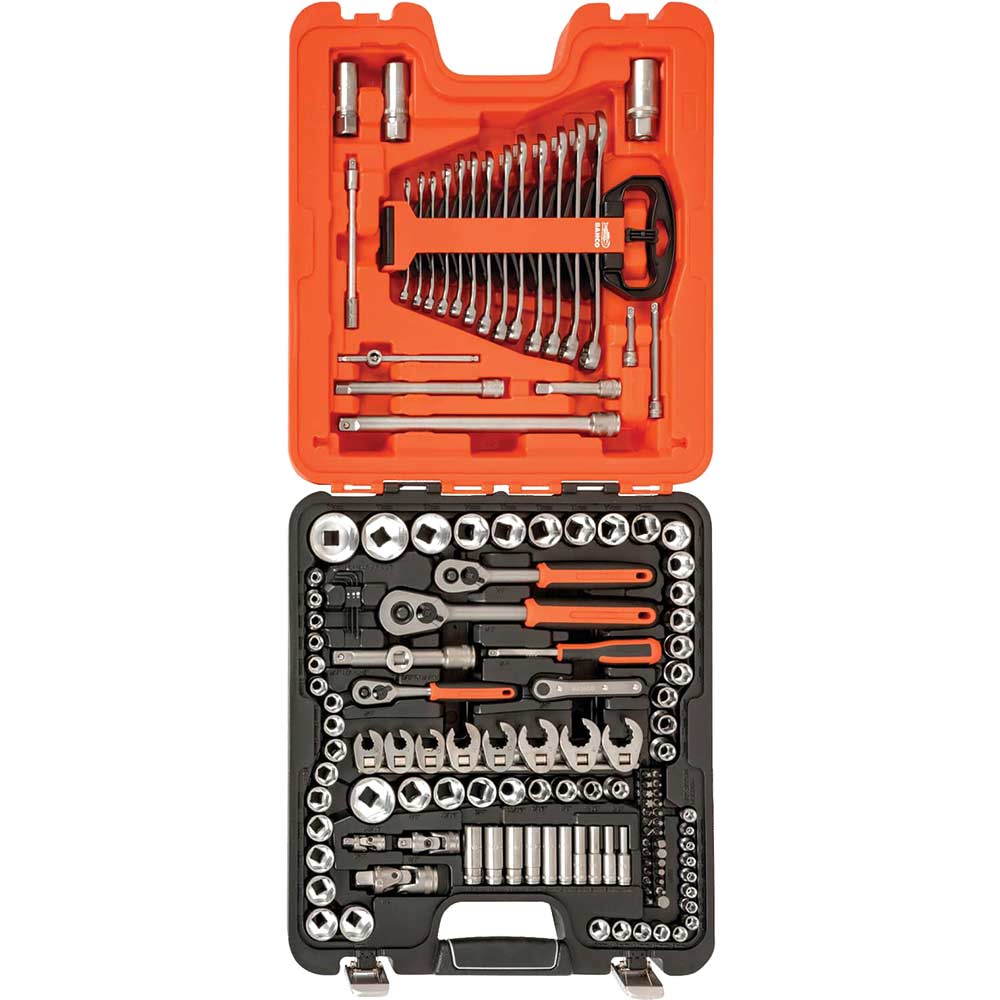 Image of Bahco 138 Piece 1/4&quot;, 3/8&quot;, & 1/2&quot; Square Drive Combination Socket & Accessory Set AF & Metric
