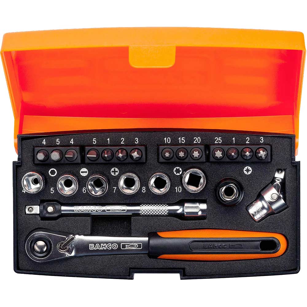 Image of Bahco SL24 24 Piece 1/4&quot; Square Drive Socket Set & Bit Set Metric