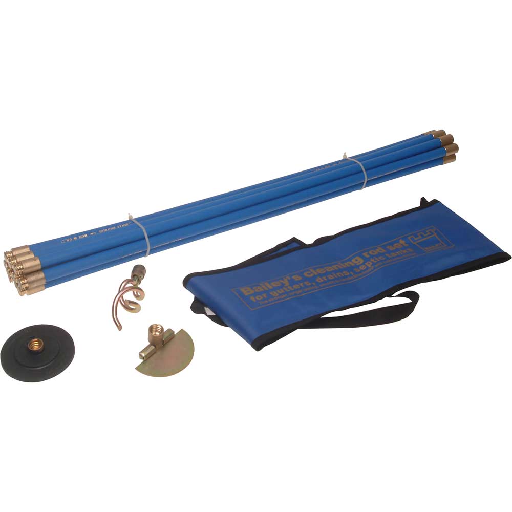 Image of Bailey 5431 Universal 13 Piece Drain Rod Set In Carry Bag