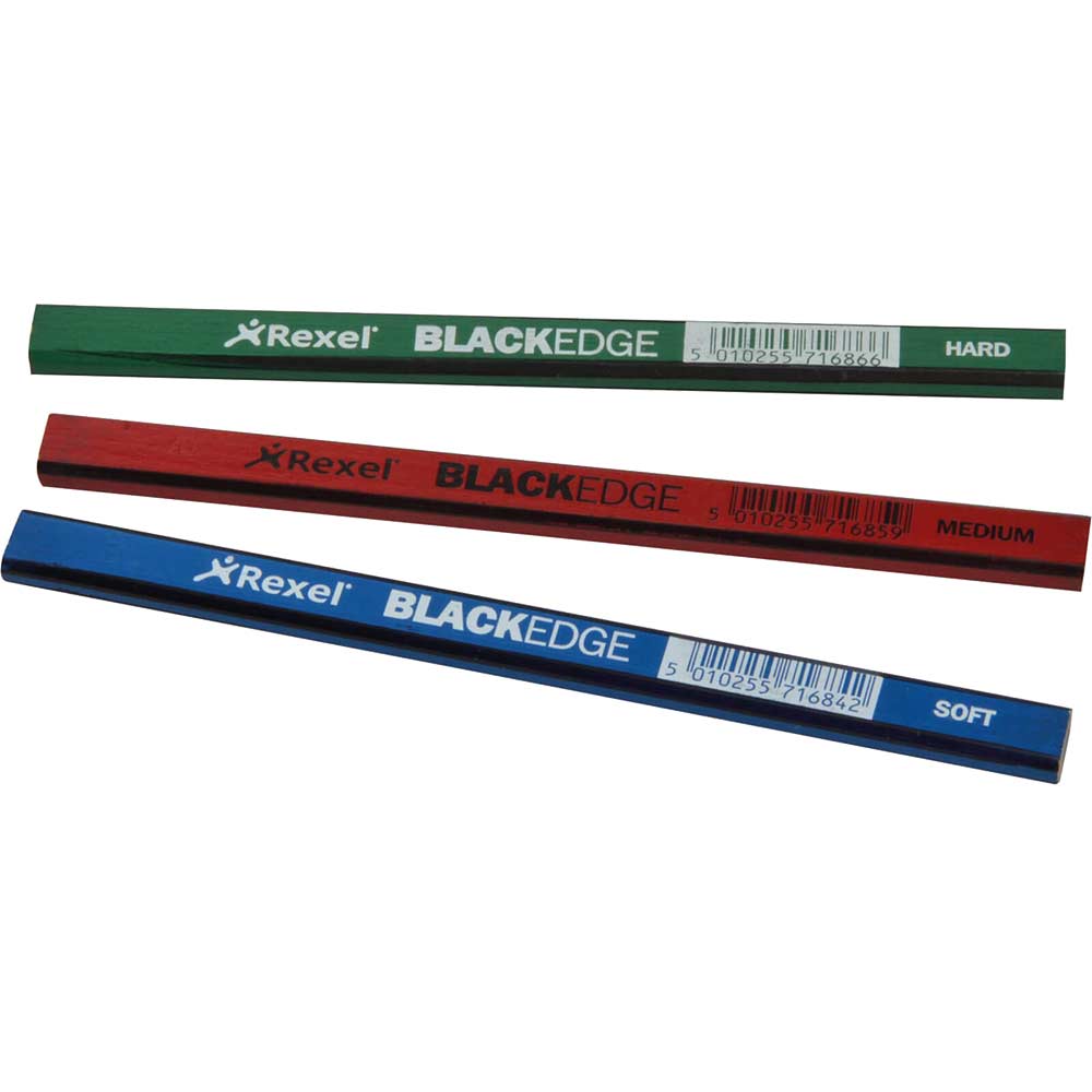 Image of Blackedge Assorted Hard/Med/Soft Carpenters Pencils Pack of 12