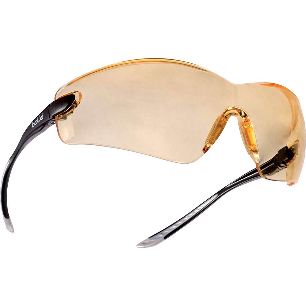 Image of Bolle Cobra COBPSJ Anti Scratch & Anti Fog Yellow Safety Glasses with Strap