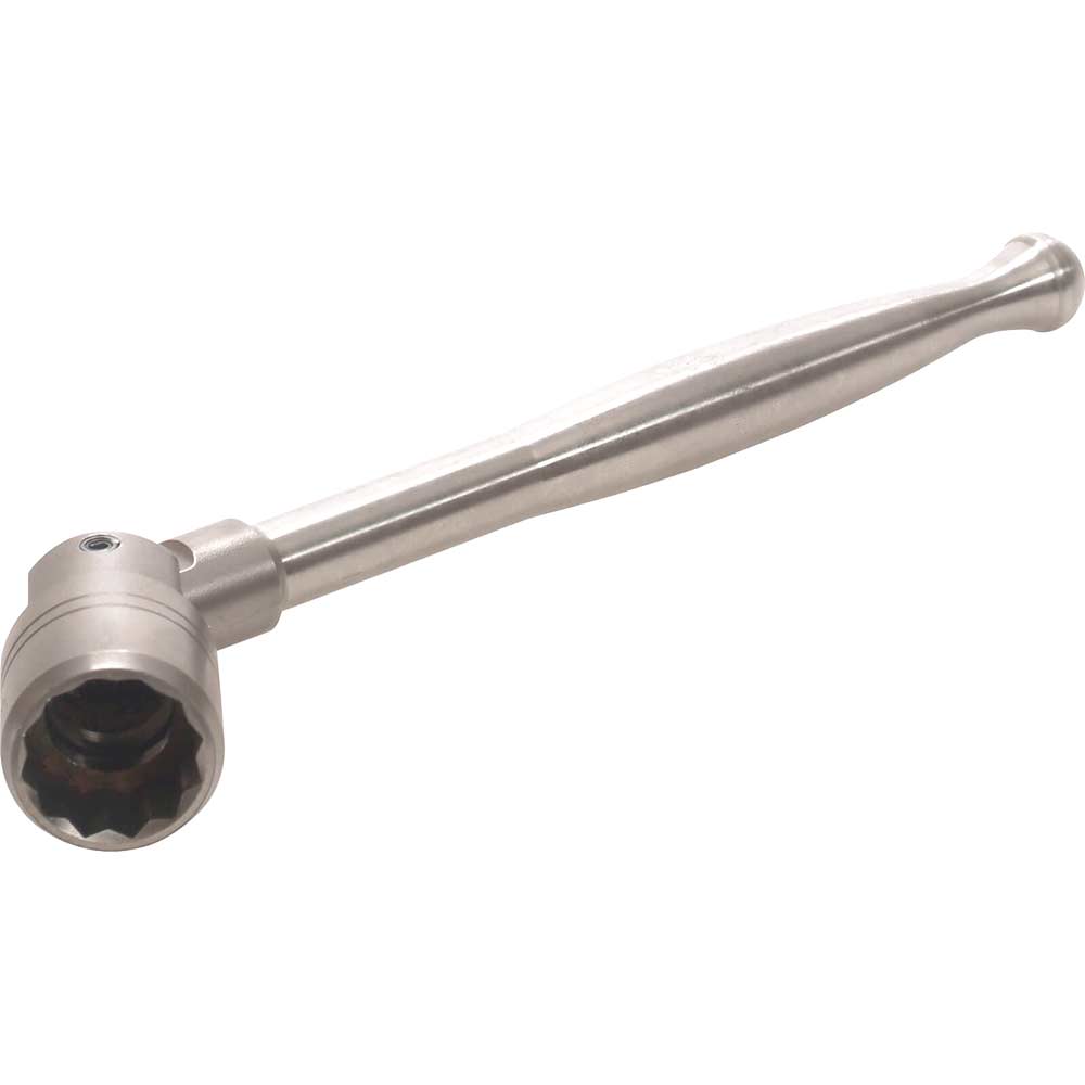 Image of Bi Metal Titanium Scaffold Spanner with Shaped 14 - 11mm Handle 1/2&quot; Bi Hex Whitworth Steel Socket