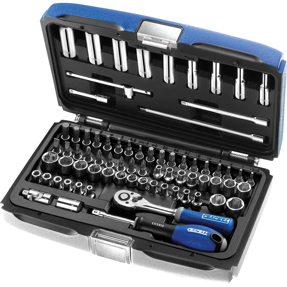Image of Britool 73 Piece 1/4&quot; Square Drive Socket & Bit Set Metric