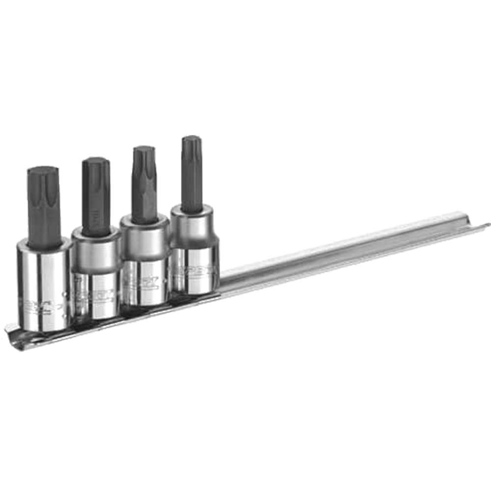 Image of Britool 4 Piece 3/8&quot; Square Drive Socket Bit Set Torx