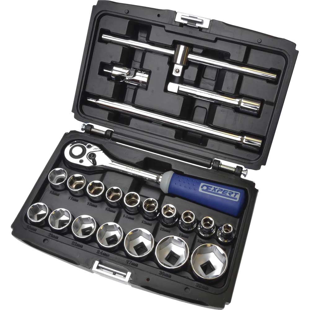 Image of Britool 22 Piece 1/2&quot; Square Drive Socket Set Metric