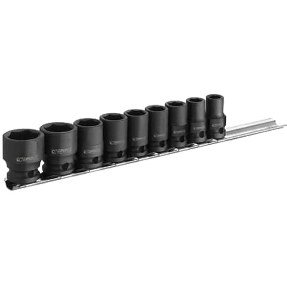Image of Britool 9 Piece 3/8&quot; Square Drive Impact Socket Set 8 - 19mm